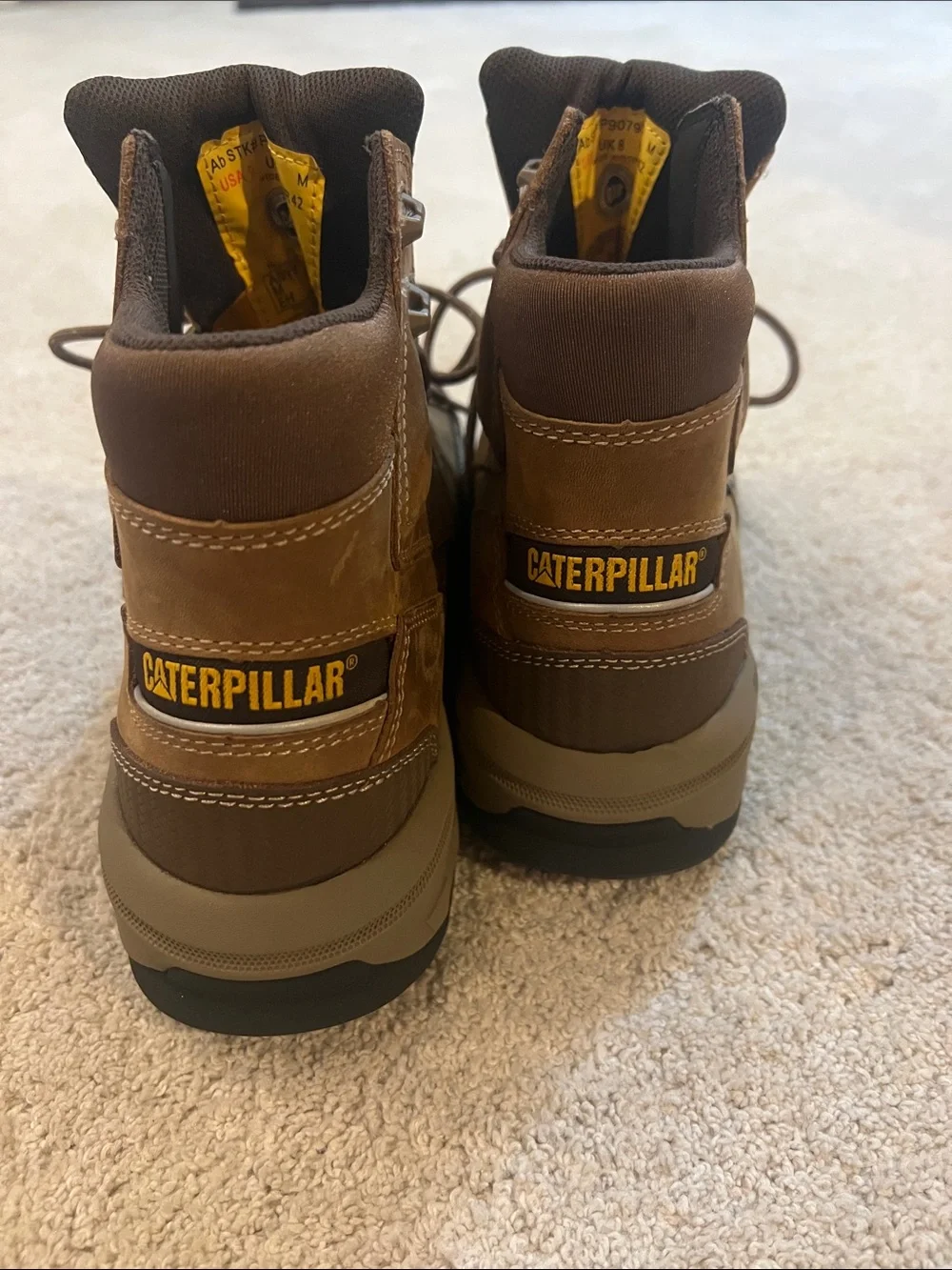 Brown Lace-Up Work Boots